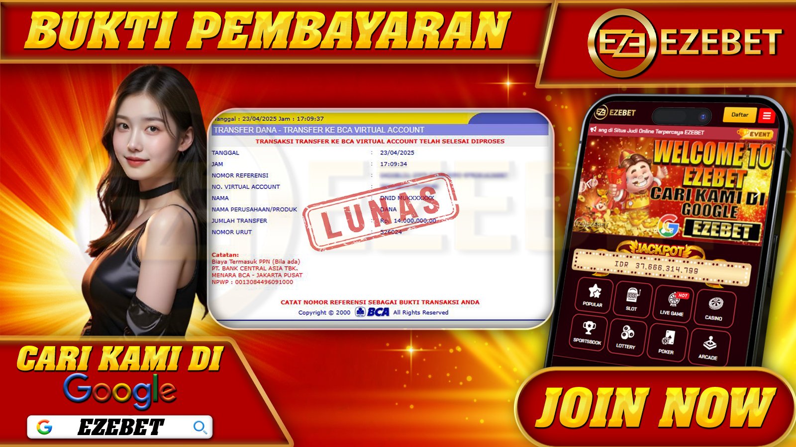 EZEBET KEMENANGAN MEMBER SLOT GAME MAHJONG WAYS 2 Rp. 14.000.000,- LUNAS