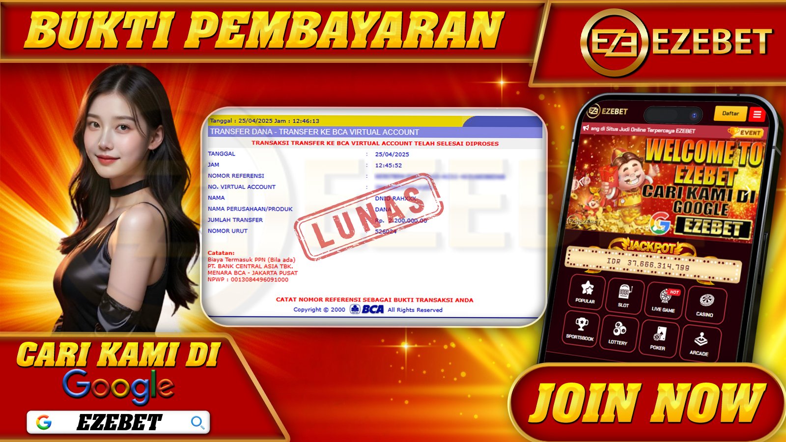 EZEBET KEMENANGAN MEMBER SLOT GAME MAHJONG WAYS Rp. 2.200.000,- LUNAS