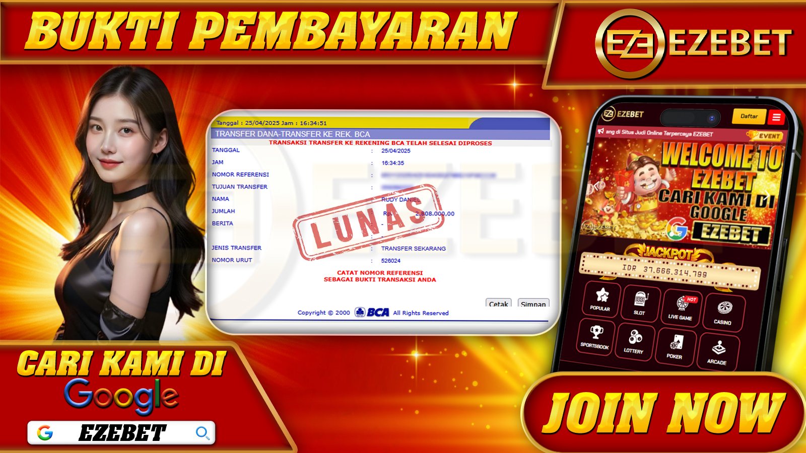 EZEBET KEMENANGAN MEMBER SLOT GAME MAHJONG WAYS Rp. 2.808.000,- LUNAS