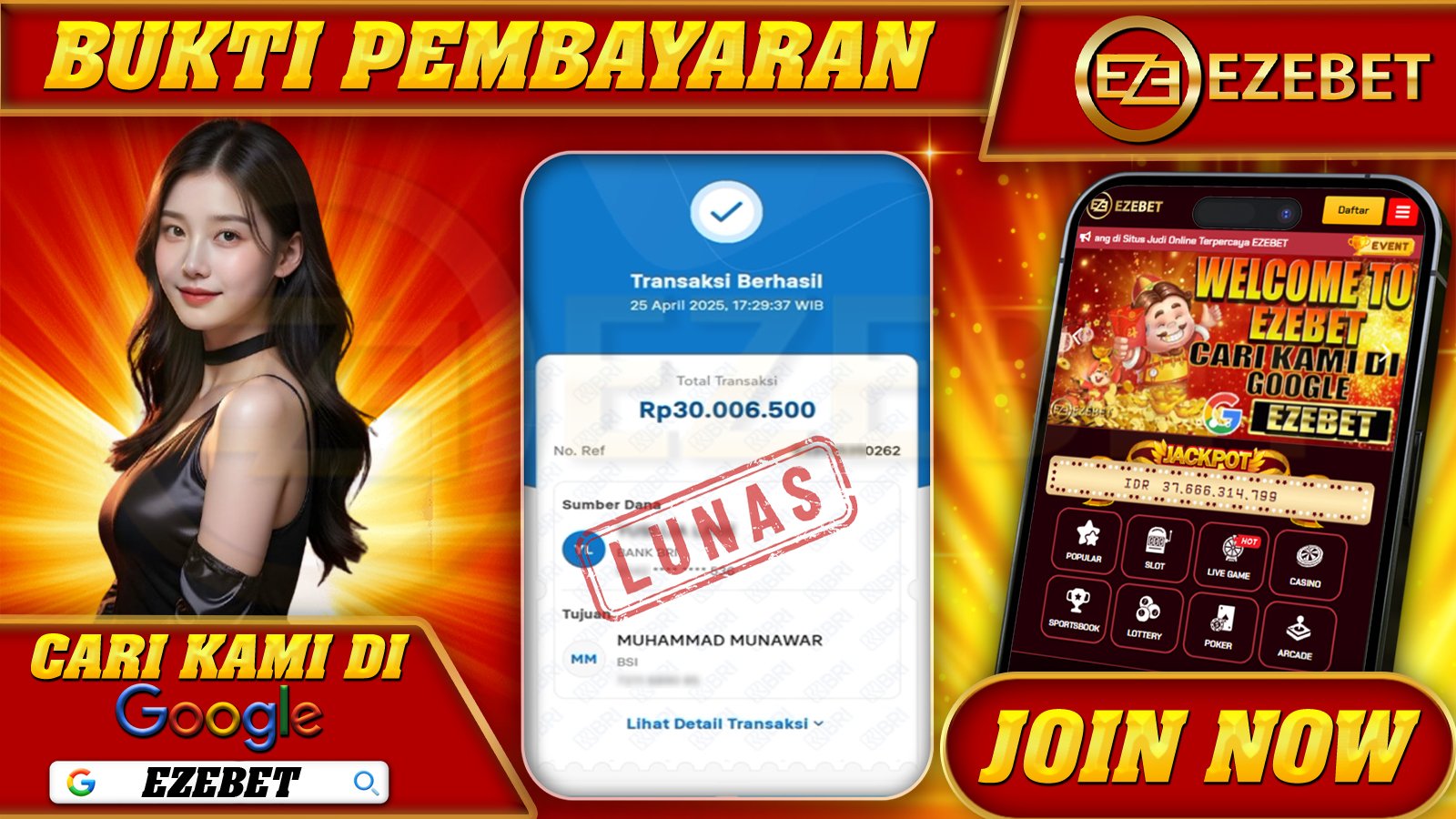 EZEBET KEMENANGAN MEMBER SLOT GAME MAHJONG WAYS Rp. 30.000.000,- LUNAS