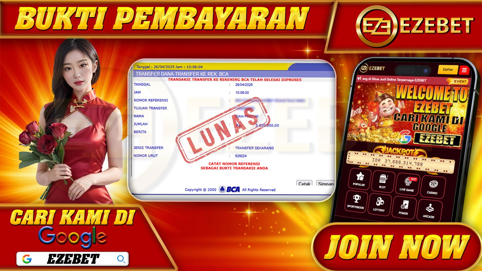 EZEBET KEMENANGAN MEMBER SLOT GAME GEMSTONES GOLD Rp. 3.000.000,- LUNAS