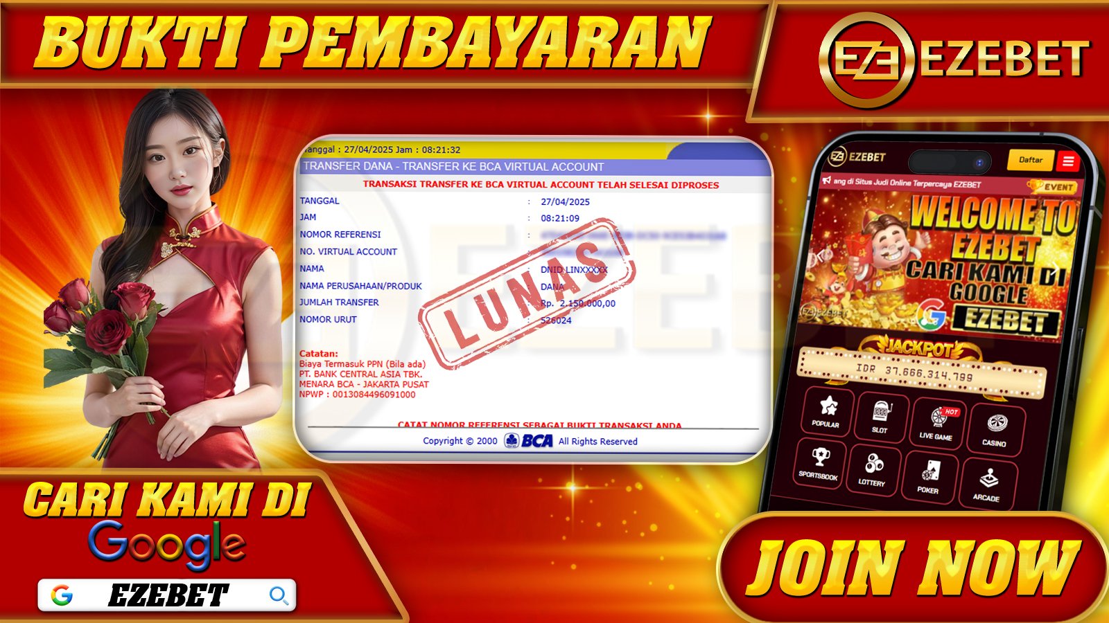EZEBET KEMENANGAN MEMBER SLOT GAME MAHJONG WAYS 2 Rp. 2.150.000,- LUNAS