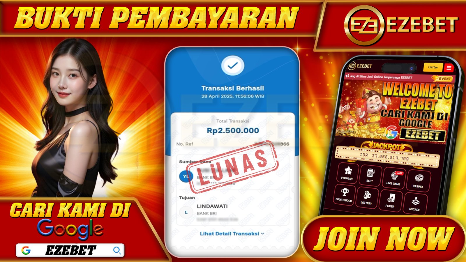 EZEBET KEMENANGAN MEMBER SLOT GAMES SIZZLING HOT Rp. 2.500.000,- LUNAS