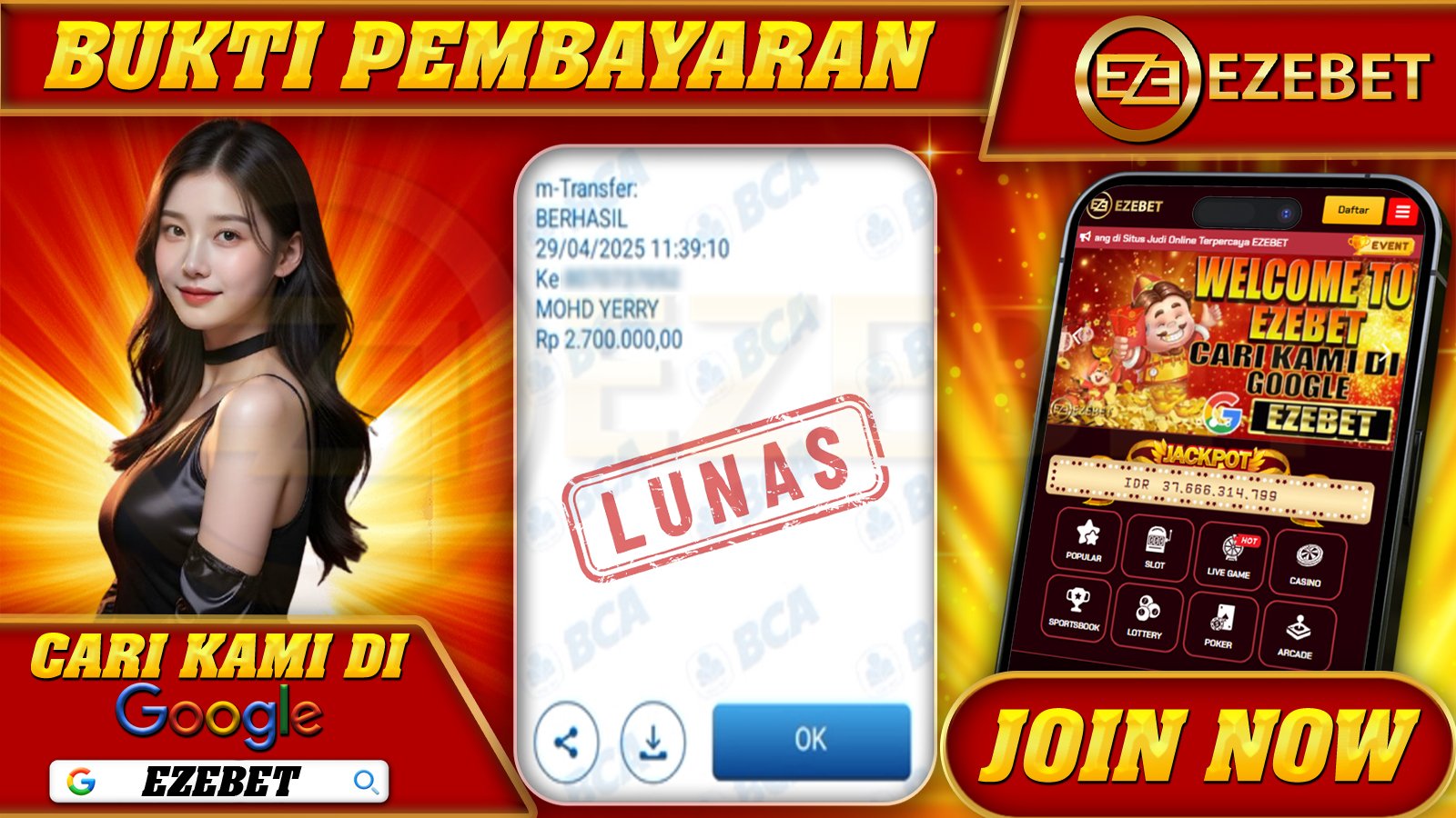 EZEBET KEMENANGAN MEMBER SLOT GAMES MAHJONG WAYS Rp. 2.700.000,- LUNAS