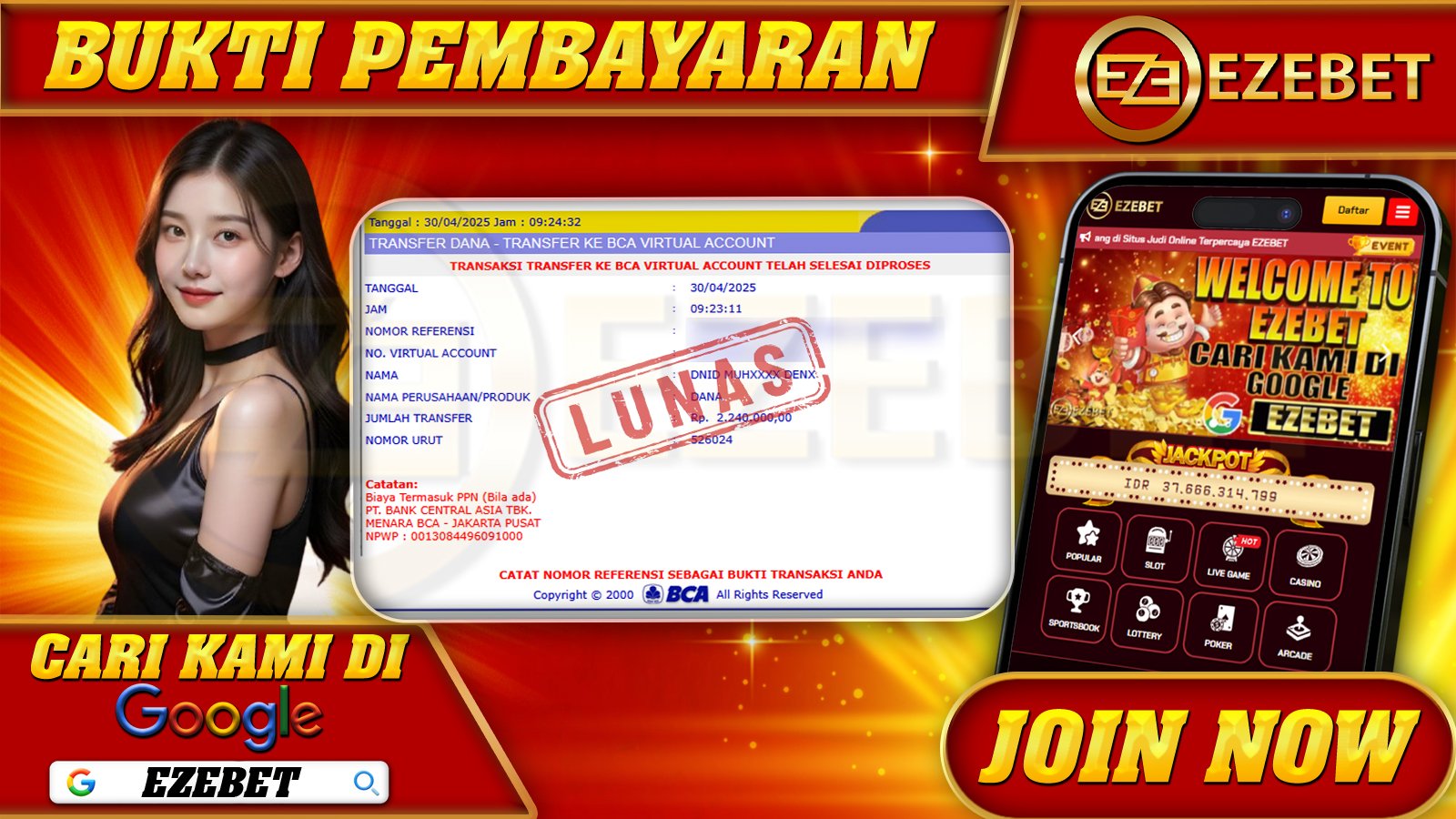 EZEBET KEMENANGAN MEMBER SLOT GAMES GATES OF OLYMPUS 1000 Rp. 2.240.000,- LUNAS