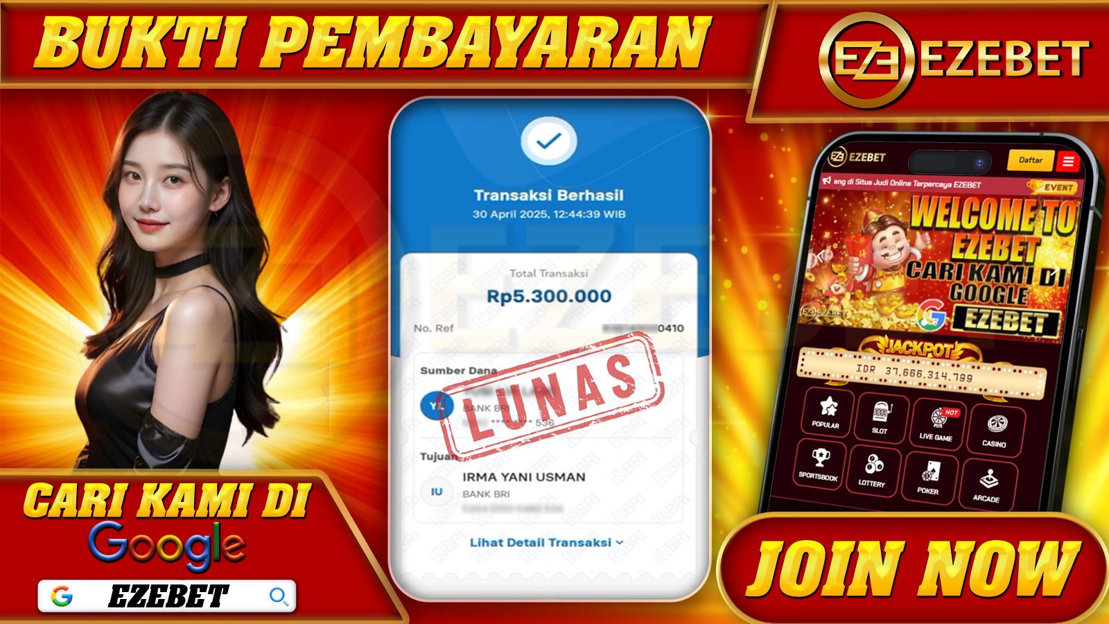 EZEBET KEMENANGAN MEMBER SLOT GAMES MAHJONG WAYS2 Rp. 5.300.000,- LUNAS