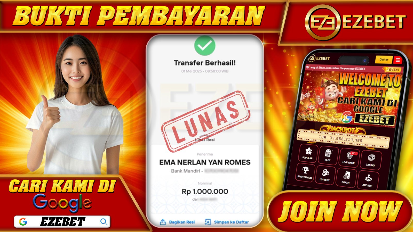 EZEBET KEMENANGAN MEMBER SLOT GAMES GATES OF OLYMPUS 1000 Rp. 1.000.000,- LUNAS