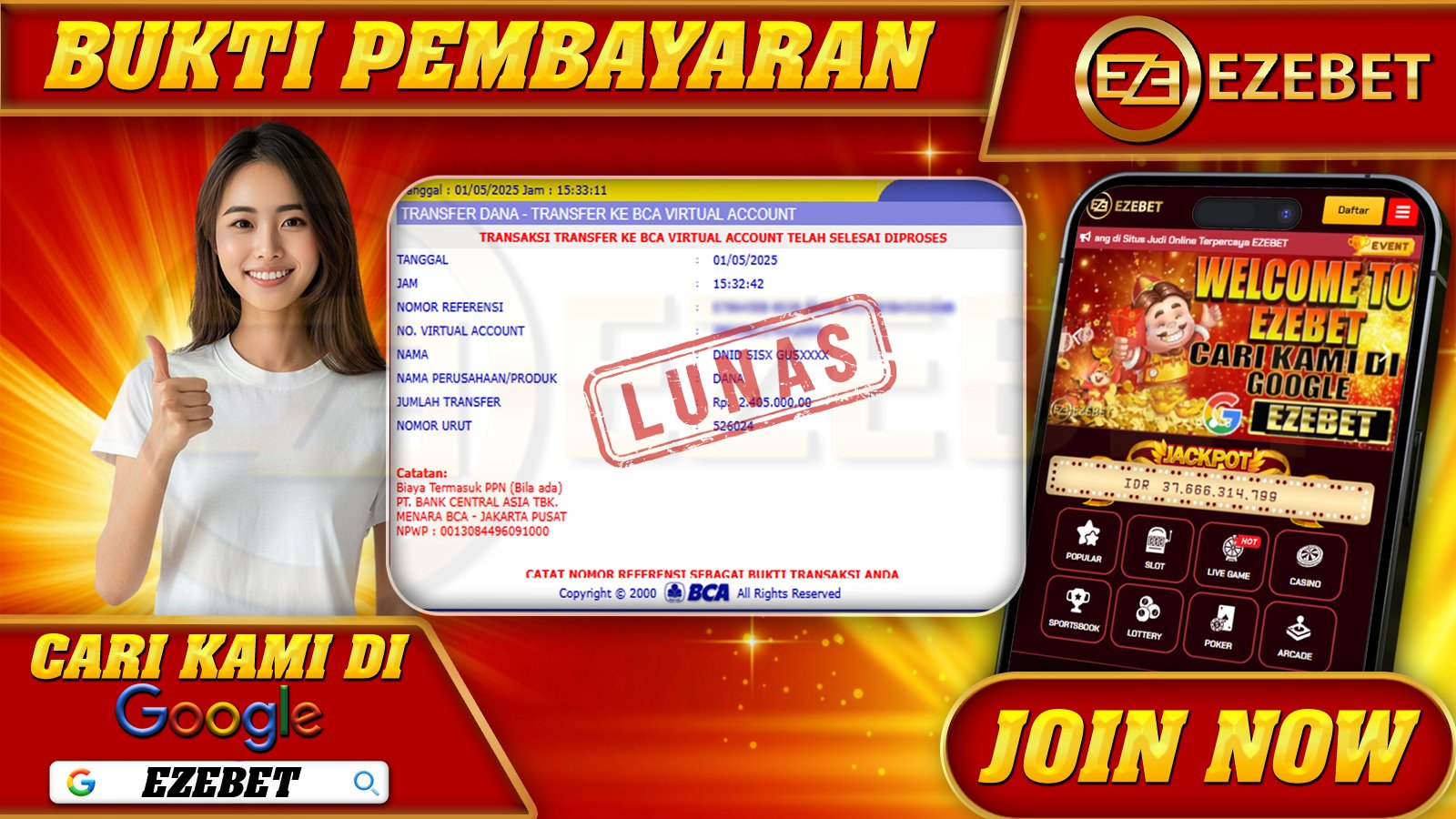 EZEBET KEMENANGAN MEMBER SLOT GAMES SWEET BONANZA 1000 Rp. 2.405.000,- LUNAS