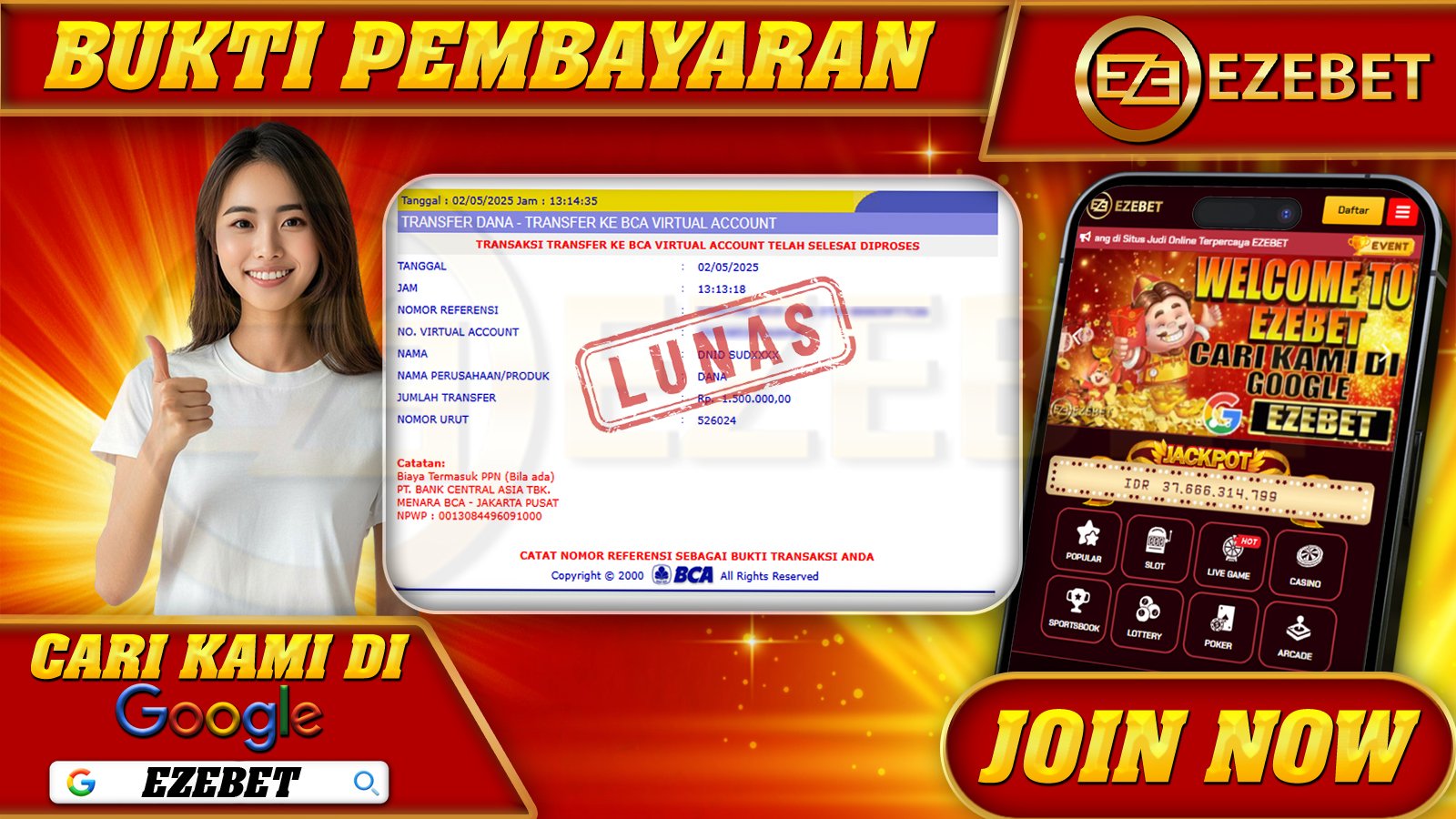 EZEBET KEMENANGAN MEMBER SLOT GAMES MAHJONG WAYS Rp. 2.500.000,- LUNAS