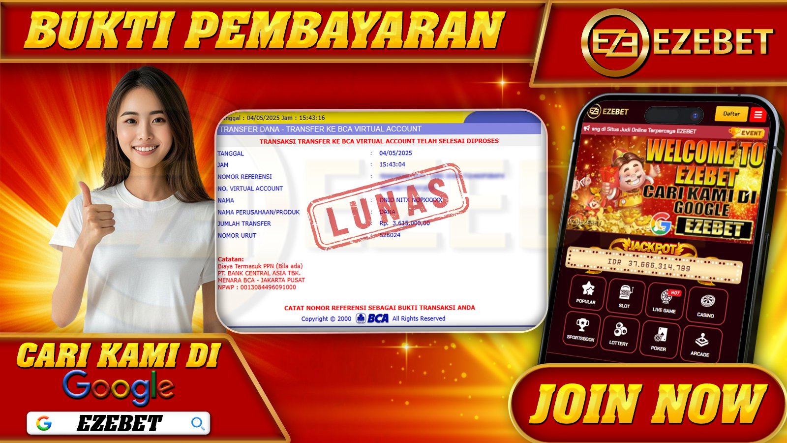 EZEBET KEMENANGAN MEMBER SLOT GAMES GATES OF OLYMPUS 1000 Rp. 3.615.000,- LUNAS