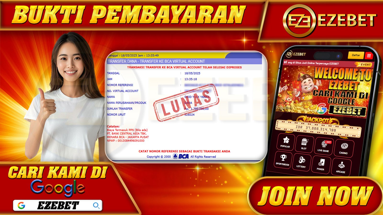 EZEBET KEMENANGAN MEMBER SLOT GAMES SPACEMAN Rp. 1.700.000,- LUNAS