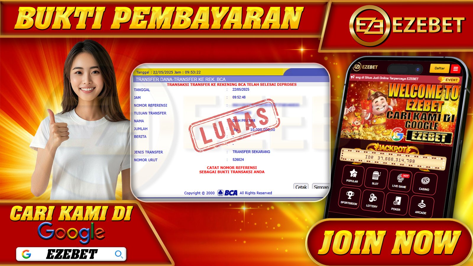 EZEBET KEMENANGAN MEMBER SLOT GAMES GEMSTONES GOLD Rp. 10.000.000,- LUNAS