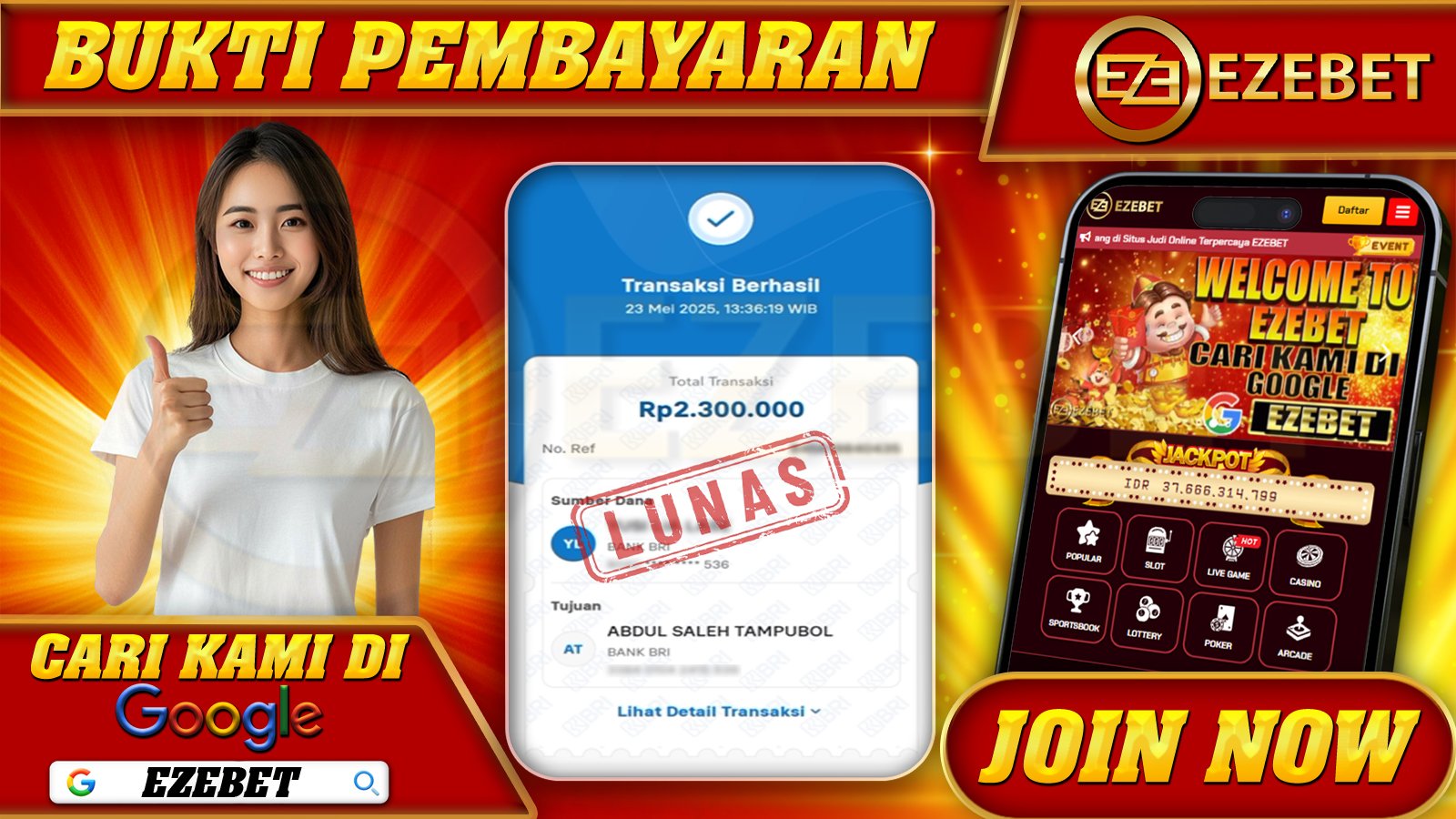 EZEBET KEMENANGAN MEMBER SLOT GAMES MAHJONG WAYS Rp. 2.300.000,- LUNAS