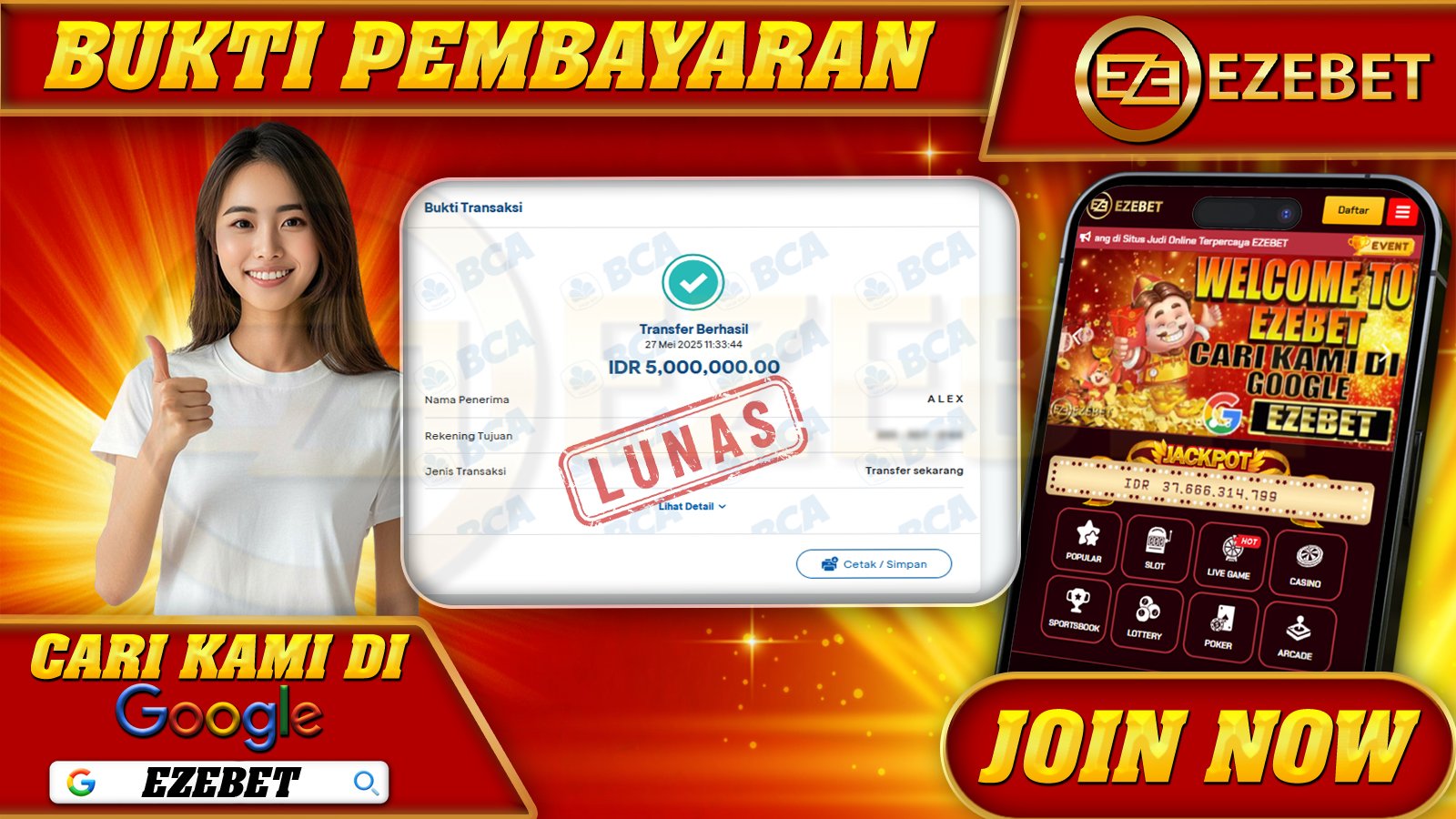 EZEBET KEMENANGAN MEMBER SLOT GAMES MAHJONG WAYS Rp. 5.000.000,- LUNAS