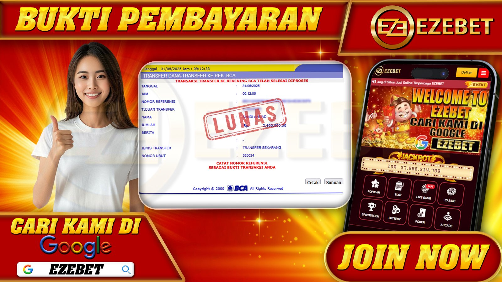 EZEBET KEMENANGAN MEMBER SLOT GAMES MAHJONG WAYS Rp. 2.600.000,- LUNAS