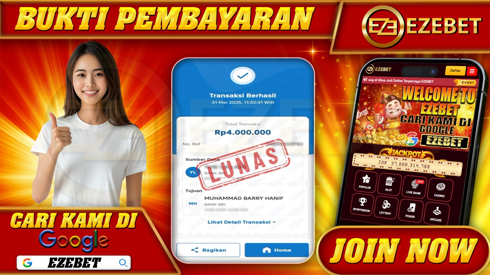 EZEBET KEMENANGAN MEMBER SLOT GAMES MAHJONG WAYS Rp. 4.000.000,- LUNAS