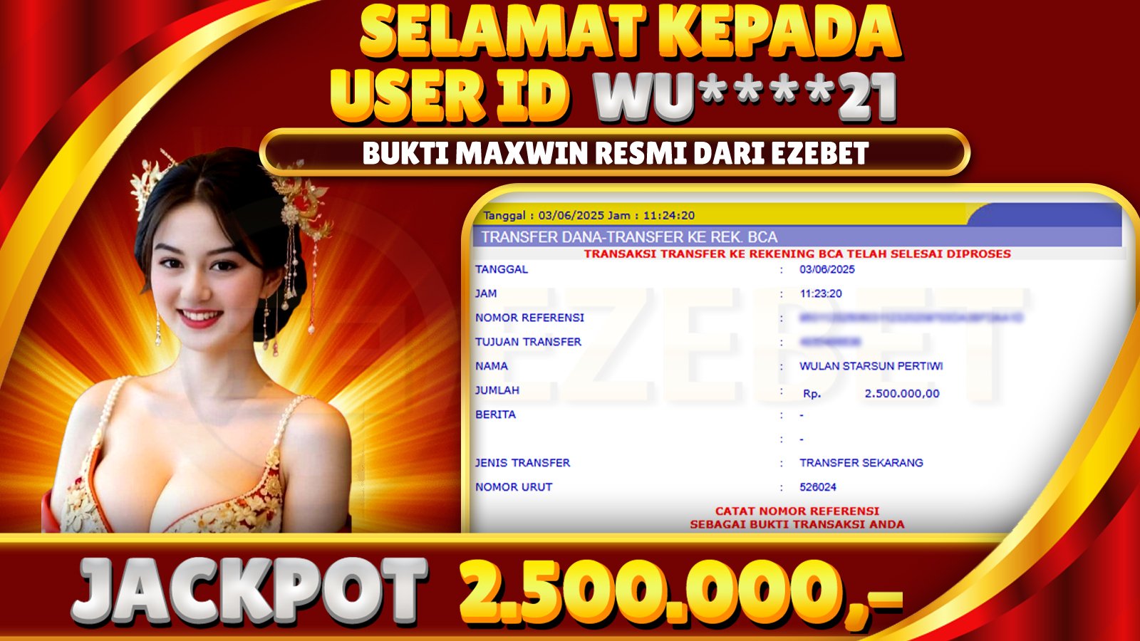 EZEBET KEMENANGAN MEMBER SLOT GAMES MAHJONG WAYS Rp. 2.500.000,- LUNAS
