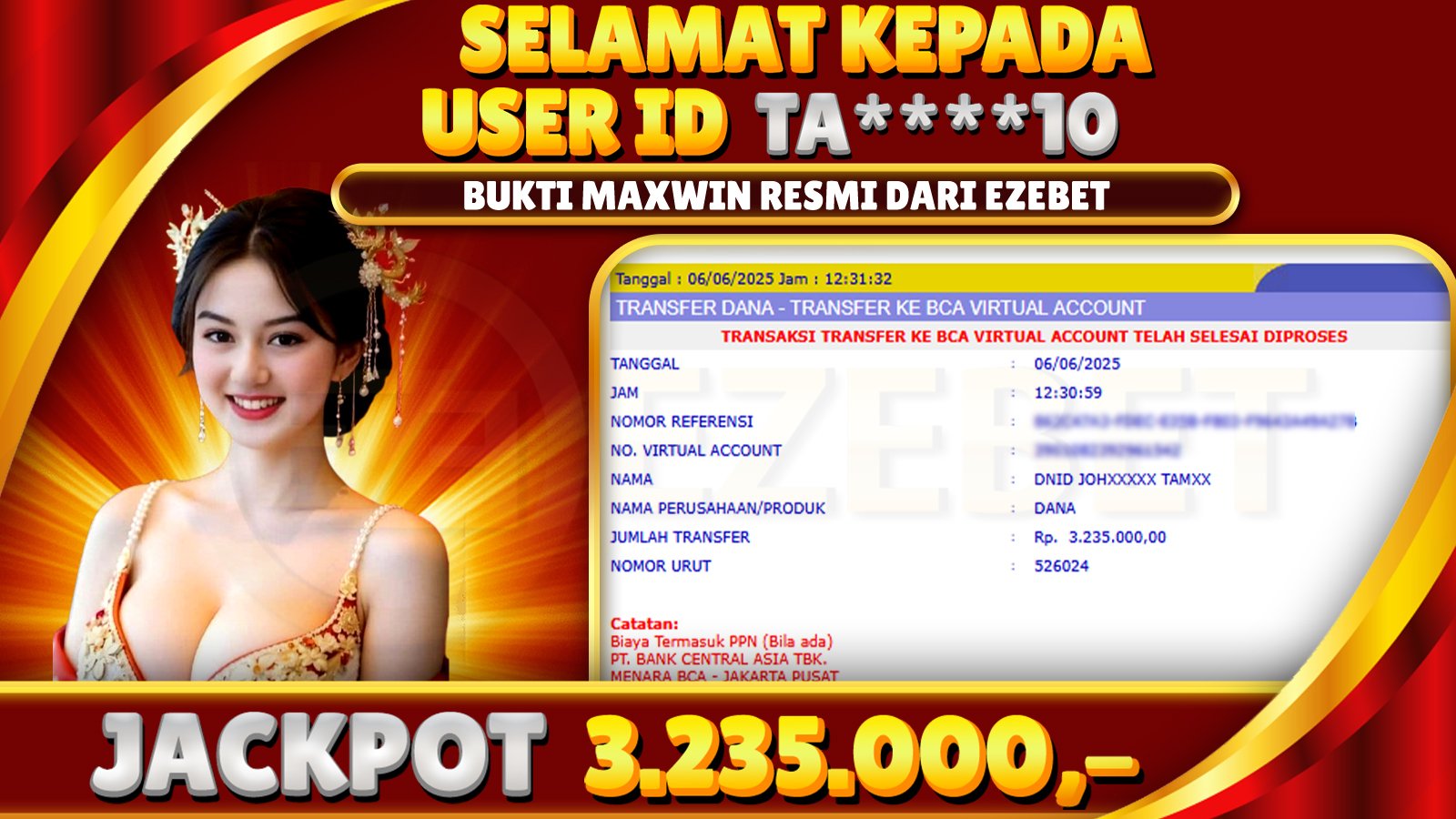 EZEBET KEMENANGAN MEMBER SLOT GAMES WILD BOUNTY SHOWDOWN Rp. 3.235.000,- LUNAS