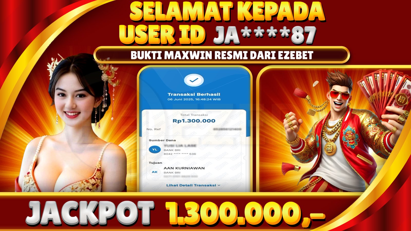 EZEBET KEMENANGAN MEMBER SLOT GAMES MAHJONG WAYS2 Rp. 1.300.000,- LUNAS