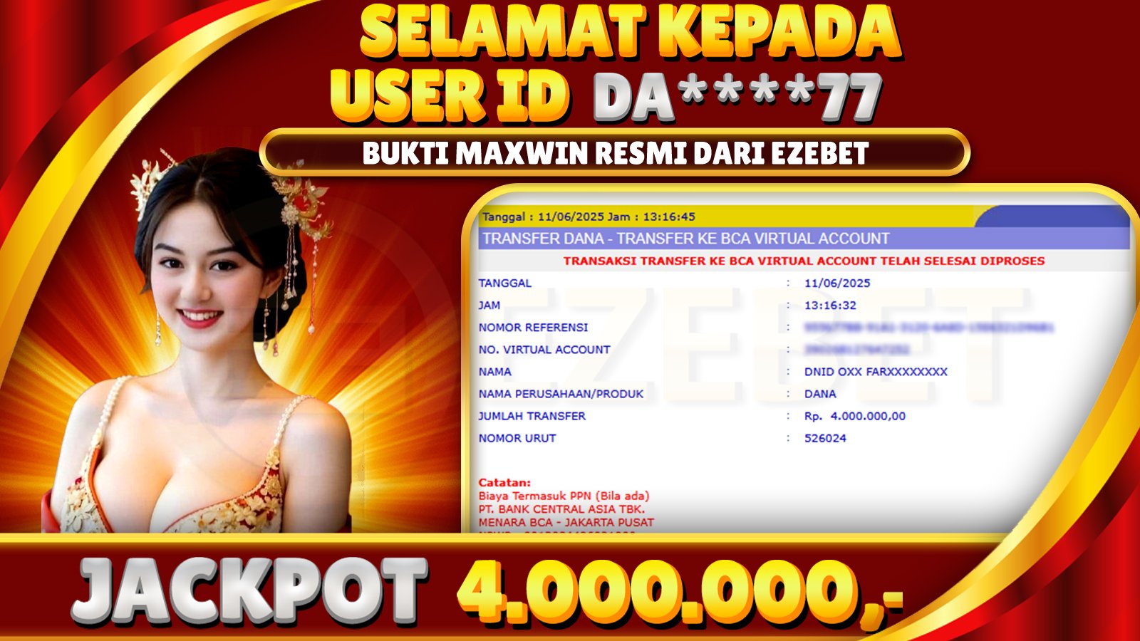EZEBET KEMENANGAN MEMBER SLOT GAMES MAHJONG WAYS2 Rp. 4.000.000,- LUNAS