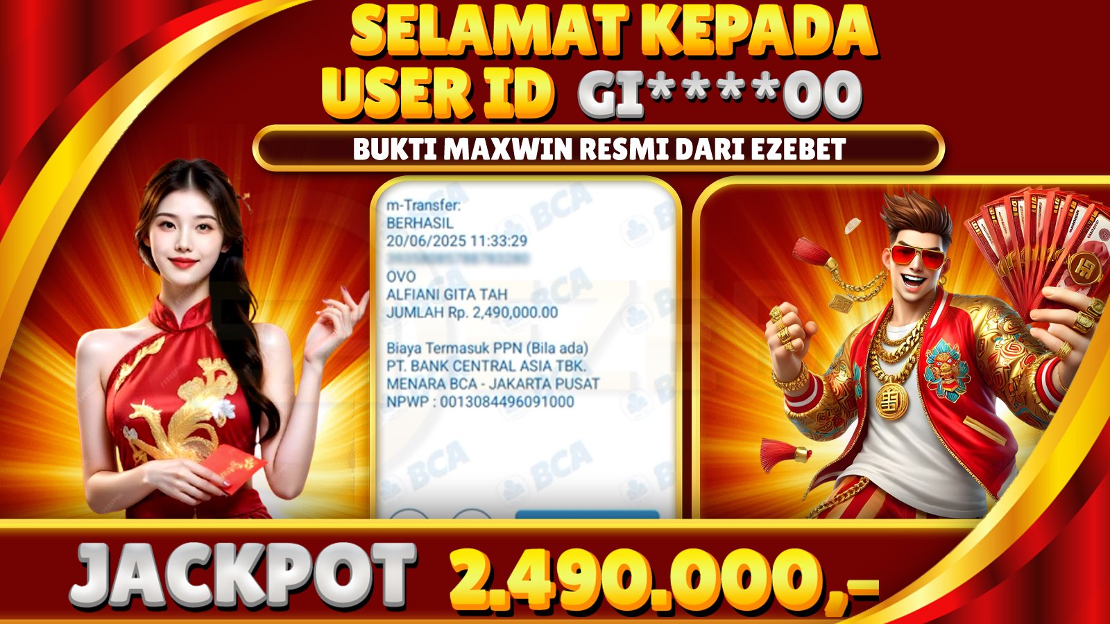 EZEBET KEMENANGAN MEMBER SLOT GATES OF OLYMPUS SUPER SCATTER Rp. 2.490.000,- LUNAS