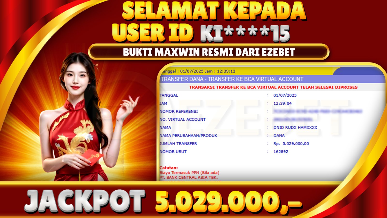 EZEBET KEMENANGAN MEMBER SLOT GAMES MAHJONG WAYS2 Rp. 5.029.000,- LUNAS